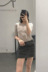 Boris Bidjan Saberi WTS1 series long hand-dyed short-sleeved cotton T-shirt WTS1.LONG FTT00001-HUI gray